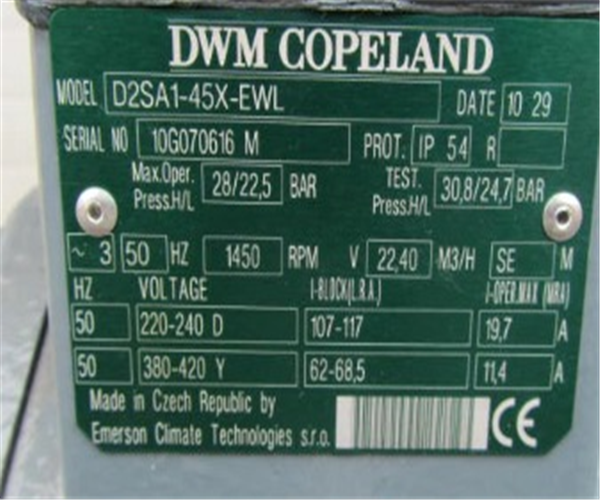 D2SA1-45X-EWL Emerson Copeland Refrigeration Compressor